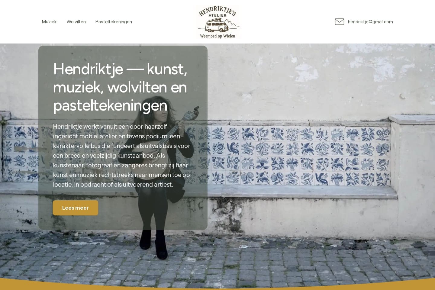 Screenshot van Hendriktje, website door Invoker